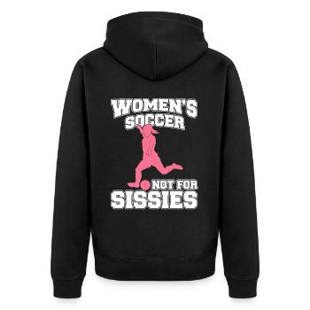Soccer féminin, Soccer féminin, Soccer féminin - Veste à capuche bio Premium Unisexe - noir - Dos - Nico (187cm)