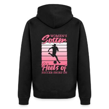 Soccer féminin, Soccer féminin, Soccer féminin - Veste à capuche bio Premium Unisexe - noir - Dos - Nico (187cm)