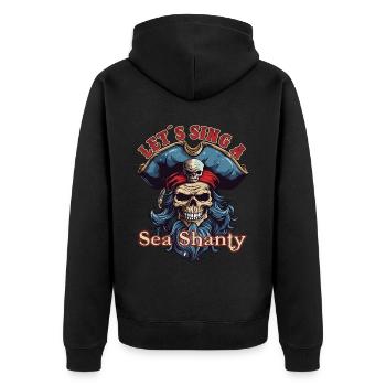 Song Sea Shanty Design Für Lieben Singen Boots - Unisex Premium Bio Zip Hoodie - Schwarz - Hinten - Nico (187cm)