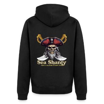 Song Sea Shanty Design Für Lieben Singen Boots - Unisex Premium Bio Zip Hoodie - Schwarz - Hinten - Nico (187cm)