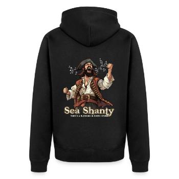Song Sea Shanty Design Für Lieben Singen Boots - Unisex Premium Bio Zip Hoodie - Schwarz - Hinten - Nico (187cm)