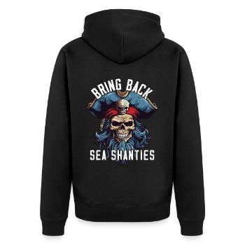 Song Sea Shanty Design Für Lieben Singen Boots - Unisex Premium Bio Zip Hoodie - Schwarz - Hinten - Nico (187cm)
