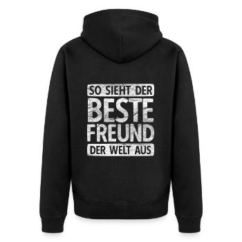 So Sieht Der Beste Freund Der Welt Aus Lieblingsfr - Unisex Premium Bio Zip Hoodie - Schwarz - Hinten - Nico (187cm)