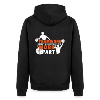 Inspiring Basketball Teamwork Sports Coach Game Tr - Unisex Premium Bio Zip Hoodie - Schwarz - Hinten - Nico (187cm)