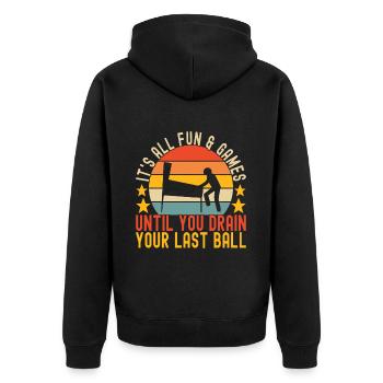 Pinball Flipper - Unisex Premium Organic Zip Hoodie - black - Back - Nico (187cm)