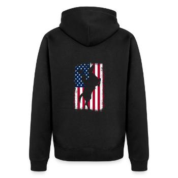 Cowboy Cowboystiefel Western Geschenk - Unisex Premium Bio Zip Hoodie - Schwarz - Hinten - Nico (187cm)
