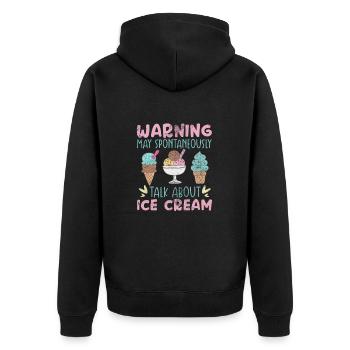 Eiscreme - Unisex Premium Bio Zip Hoodie - Schwarz - Hinten - Nico (187cm)