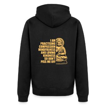 Méditation méditer Zen Yoga cadeau - Veste à capuche bio Premium Unisexe - noir - Dos - Nico (187cm)