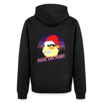 Duck the Halls - Ente mit Messer Duck with Knife - Veste à capuche bio Premium Unisexe - noir - Dos - Nico (187cm)