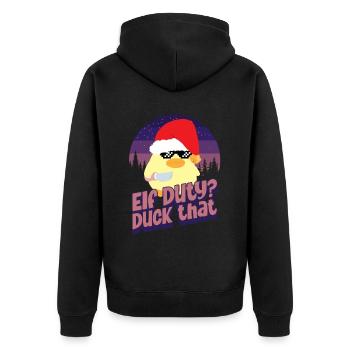 Duck Elf Duty - Ente mit Messer Duck with Knife - Veste à capuche bio Premium Unisexe - noir - Dos - Nico (187cm)