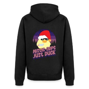 Mistle Nope - Ente mit Messer Duck with Knife - Veste à capuche bio Premium Unisexe - noir - Dos - Nico (187cm)
