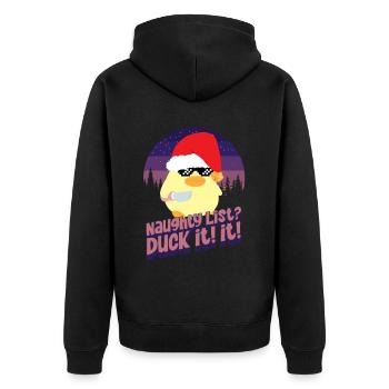 Duck Naughty List Ente mit Messer Duck avec couteau - Veste à capuche bio Premium Unisexe - noir - Dos - Nico (187cm)