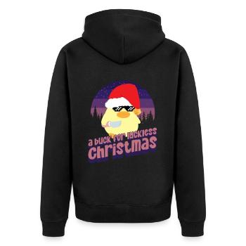 Buck pour Noël Ente mit Messer Duck avec couteau - Veste à capuche bio Premium Unisexe - noir - Dos - Nico (187cm)
