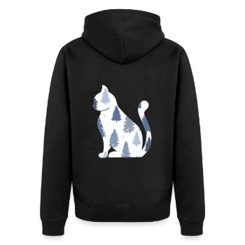 Chat domestique Chat à poil court Maine Coon Noël - Veste à capuche bio Premium Unisexe - noir - Dos - Nico (187cm)