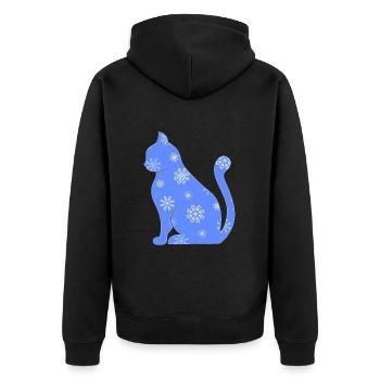 Chat domestique Chat à poil court Maine Coon Noël - Veste à capuche bio Premium Unisexe - noir - Dos - Nico (187cm)