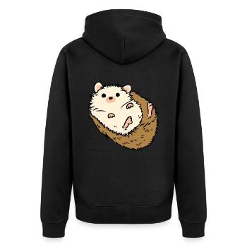 Hérisson mignon pour les amoureux des animaux Hérisson - Veste à capuche bio Premium Unisexe - noir - Dos - Nico (187cm)