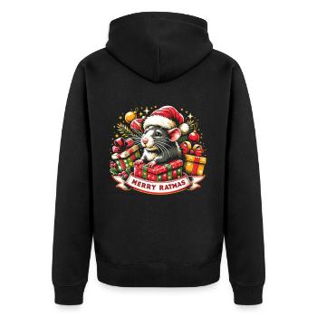 Merry Rat - Joyeux Noël - Veste à capuche bio Premium Unisexe - noir - Dos - Nico (187cm)