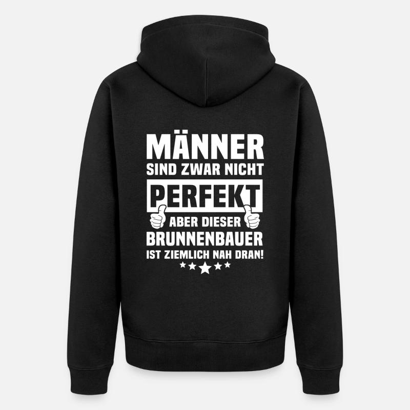 Brunnenbauer - Unisex Premium Bio Zip Hoodie - Schwarz