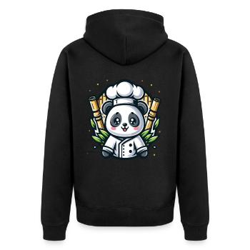 Chef panda kawaii bambou - Veste à capuche bio Premium Unisexe - noir - Dos - Nico (187cm)