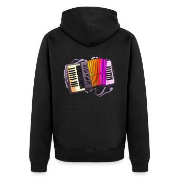 Akkordeonspieler Musikinstrument Akkordeonist - Unisex Premium Bio Zip Hoodie - Schwarz - Hinten - Nico (187cm)