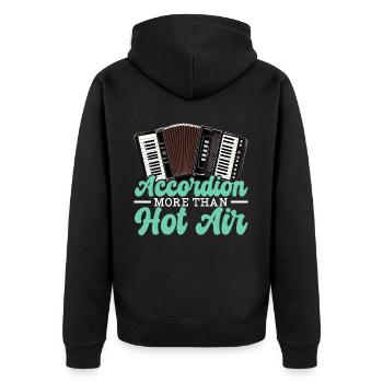 Akkordeonspieler Musikinstrument Akkordeonist - Unisex Premium Bio Zip Hoodie - Schwarz - Hinten - Nico (187cm)