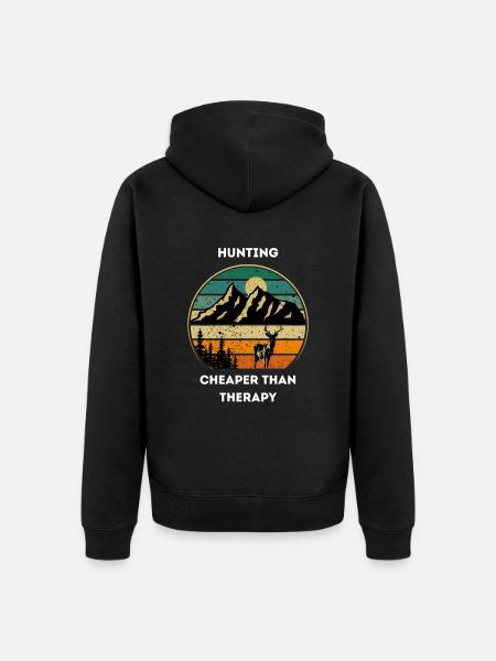 Unique Hunt - Unisex Premium Organic Zip Hoodie - black