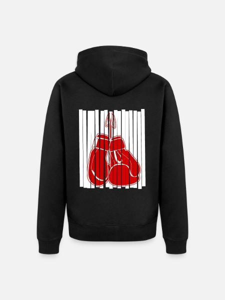 Red Boxing Gloves Boxer - Unisex Premium Bio Zip Hoodie - Schwarz