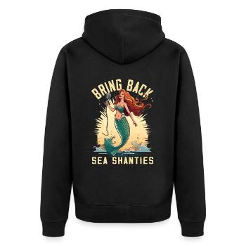 Song Sea Shanty Design pour les bottes de chant des êtres chers - Veste à capuche bio Premium Unisexe - noir - Dos - Nico (187cm)