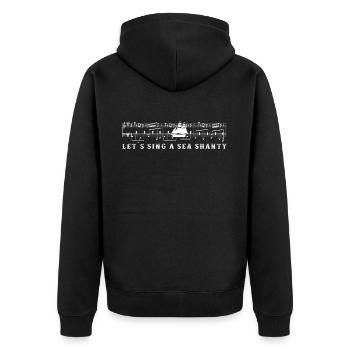 Song Sea Shanty Design Für Lieben Singen Boots - Unisex Premium Bio Zip Hoodie - Schwarz - Hinten - Nico (187cm)