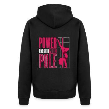 Pole Dancing Power Passion Pride Pole Gymnastics - Unisex Premium Organic Zip Hoodie - black - Back - Nico (187cm)