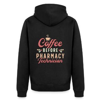 Technicien en pharmacie Café Amateur de café médical - Veste à capuche bio Premium Unisexe - noir - Dos - Nico (187cm)
