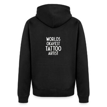 Tattoo Artist Lustiges Tattoo - Unisex Premium Bio Zip Hoodie - Schwarz - Hinten - Nico (187cm)