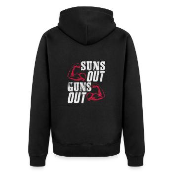 Bodybuilder - Unisex Premium Bio Zip Hoodie - Schwarz - Hinten - Nico (187cm)