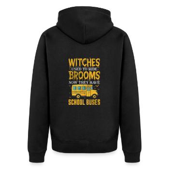 Busfahrer - Unisex Premium Bio Zip Hoodie - Schwarz - Hinten - Nico (187cm)