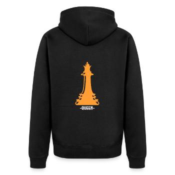 Schach Schachbrett Schachmatt Schachspieler - Unisex Premium Bio Zip Hoodie - Schwarz - Hinten - Nico (187cm)