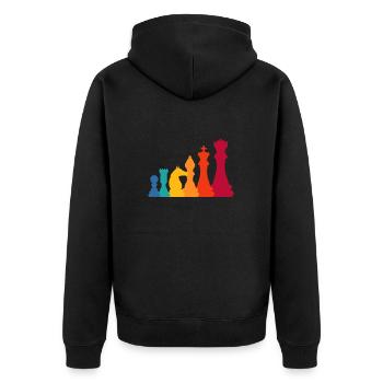 Chess Chessboard Checkmate Chess Player - Unisex Premium Organic Zip Hoodie - black - Back - Nico (187cm)