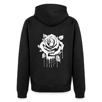 Rose Rouge Goth Cool - Veste à capuche bio Premium Unisexe - noir - Dos - Nico (187cm)