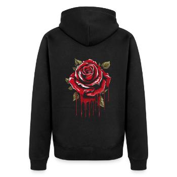 Rose Rouge Goth Cool - Veste à capuche bio Premium Unisexe - noir - Dos - Nico (187cm)