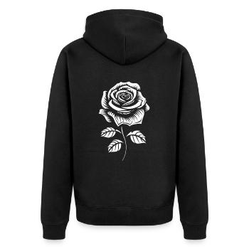 Red Rose Goth Cool - Unisex Premium Organic Zip Hoodie - black - Back - Nico (187cm)