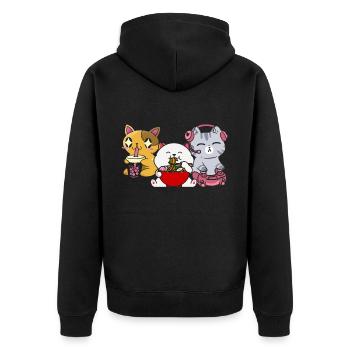 Chat Boba Thé Bubble Tea Gaming Gamer Ramen Anime - Veste à capuche bio Premium Unisexe - noir - Dos - Nico (187cm)