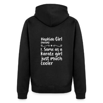 Fille Hapkido - Veste à capuche bio Premium Unisexe - noir - Dos - Nico (187cm)