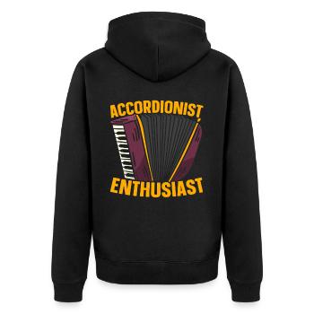 Accordion Player Musical Instrument Accordionist - Unisex Premium Organic Zip Hoodie - black - Back - Nico (187cm)