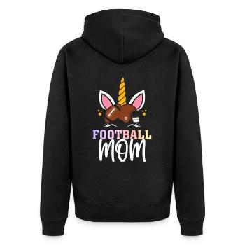 Maman joueuse de football - Veste à capuche bio Premium Unisexe - noir - Dos - Nico (187cm)
