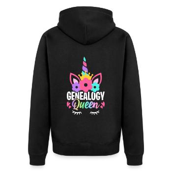 Généalogie généalogiste - Veste à capuche bio Premium Unisexe - noir - Dos - Nico (187cm)