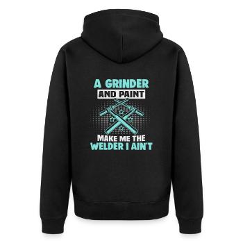 Soudeur Dire Design pour les métallurgistes - Veste à capuche bio Premium Unisexe - noir - Dos - Nico (187cm)