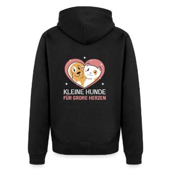 Hunderettungs Designs Für Tierrechtsaktivisten - Unisex Premium Bio Zip Hoodie - Schwarz - Hinten - Nico (187cm)