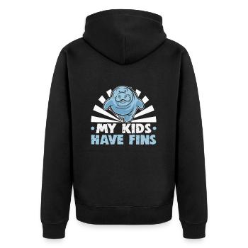 Cold Nose Warm Heart Manatee mollige Seekuh - Unisex Premium Bio Zip Hoodie - Schwarz - Hinten - Nico (187cm)