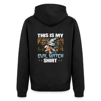 Magische Dunkle Kunst Okkulte Hexen Designs - Unisex Premium Bio Zip Hoodie - Schwarz - Hinten - Nico (187cm)