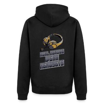 Les vrais héros portent des casques Funny Gamer Boys & Kids - Veste à capuche bio Premium Unisexe - noir - Dos - Nico (187cm)