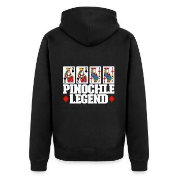 Binocular Pinochle - Unisex Premium Organic Zip Hoodie - black - Back - Nico (187cm)